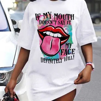 Vestido feminino solto de manga curta de camiseta, verão