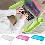 Mesa dobrável para laptop portátil com pernas antiderrapantes, mesa de cama dobrável, suporte para copos, estável e forte para estudantes