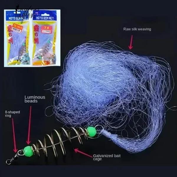 1 pçs 11 tamanho rede de pesca armadilha malha luminosa grânulo rede mar peixe equipamento design cobre shoal elenco armadilha de pesca enfrentar