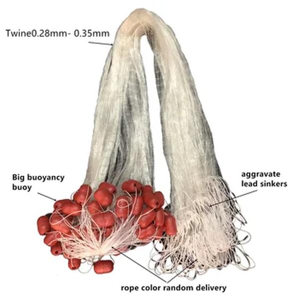 Rede ponderada do monofilamento da única camada da rede da única rede da grande rede da flutuabilidade do dissipador rede da amarração da corda forte 0.35mm que amarra a rede para peixes