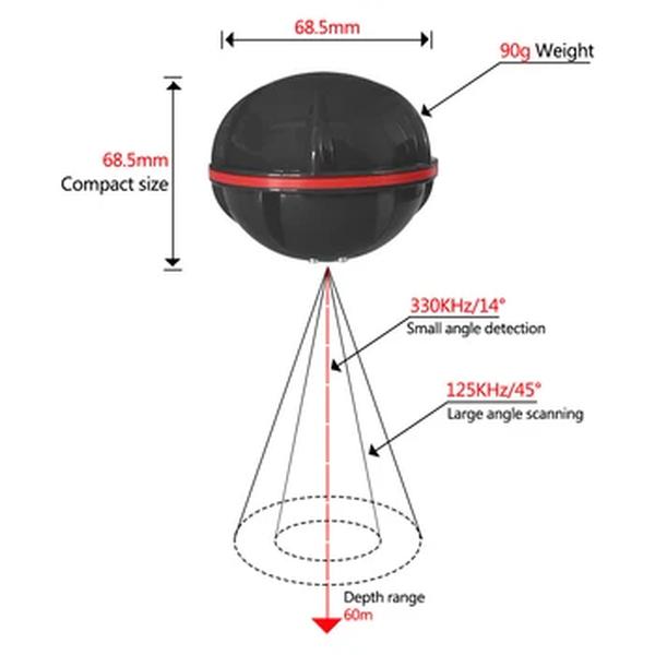 Smart Phone Fish Finder com Bluetooth, Sonar, Pesca Visual Inteligente, Android e iOS, nova marca, 2024