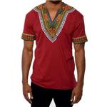 6 cores 2022 moda verão homens topo africano roupas áfrica dashiki vestido impressão rico bazin casual manga curta t camisa para mans