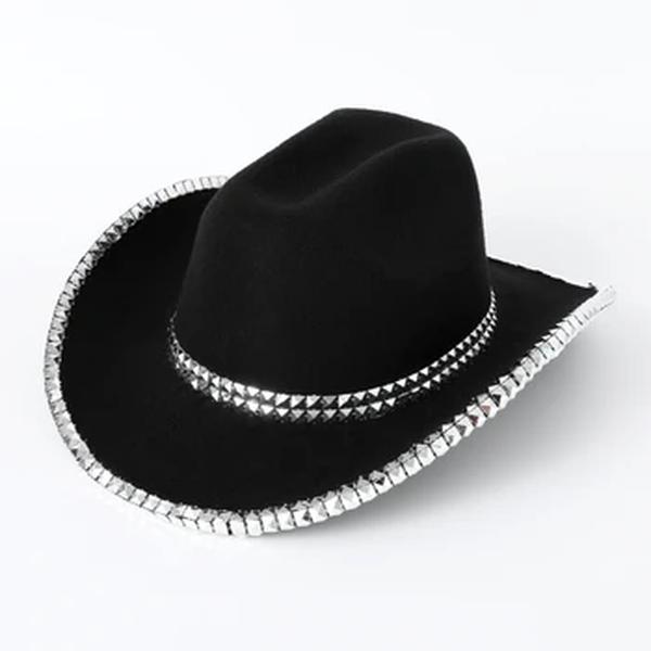 Chapéu alto jazz de lã masculino e feminino, espetáculo de palco, festa, chapéu de palha de cowboy ocidental, estilo britânico, 4 estações, 1pc
