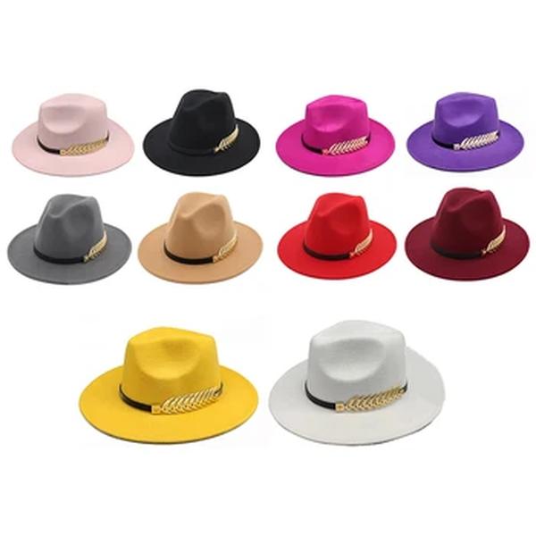 Boné Fedora Vintage de Lã Feminino, Trilby Caps, Aba Grande, Chapéu Panamá, Quente, Jazz, Estilo Britânico, Clássico, Feminino