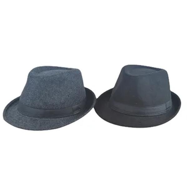 Fedoras monocromáticas para homens, chapéu de jazz superior para adulto, chapéu-coco, versão clássica, inverno