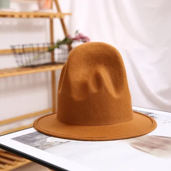 Chapéu de feltro fedora chapéu de feltro para mulher chapéus de homem preto boné de lã masculino 100% austrália