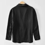 Fatos de safári masculinos casuais de linho e algodão, blazers monocromáticos, casacos grandes, roupas de primavera, novos, BL988