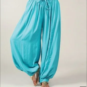 Calça Harlan casual feminina, roupa de perna larga larga solta elástica feminina Harajuku para verão vintage, para casa