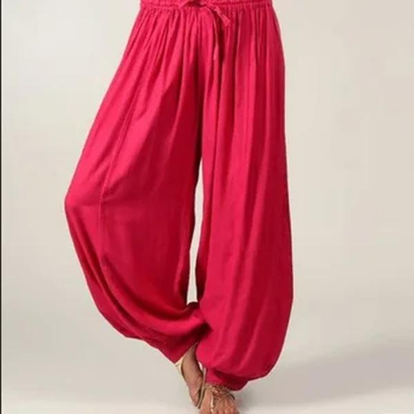 Calça Harlan casual feminina, roupa de perna larga larga solta elástica feminina Harajuku para verão vintage, para casa