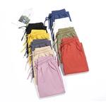 Calça feminina harém de linho algodão, elástico sólido na cintura, cores doces, calça casual feminina, primavera, verão