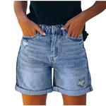Shorts jeans soltos casuais femininos, cintura alta, perna larga, jeans reto curto, streetwear, verão, plus size, estilo Indie, 2022