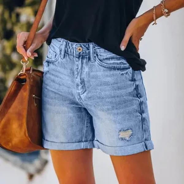 Shorts jeans soltos casuais femininos, cintura alta, perna larga, jeans reto curto, streetwear, verão, plus size, estilo Indie, 2022