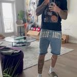 Shorts jeans retrô American Street Harajuku para homens e mulheres, carta bordada, jeans de grandes dimensões, casual solto, versátil, Y2K