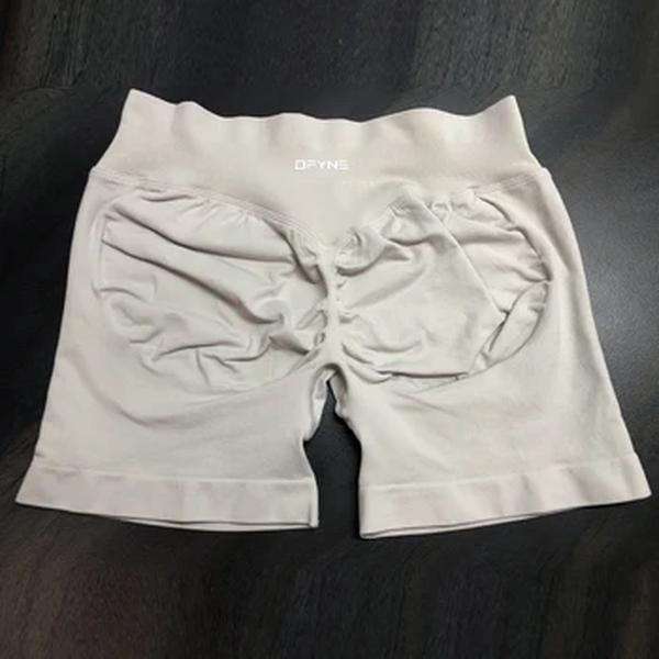 Dfyne-Cintura Baixa Sem Costura das Mulheres Yoga Shorts, Scrunch Bum Ginásio Shorts, Workout Biker Short, Stretch Fitness Curto, Impacto, 4,5''