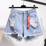 Shorts jeans de cintura alta feminino, calça curta solta, jeans largo, combina tudo, sexy, estilo coreano, monocromático, moda verão