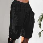 Shorts de carga sólida solto masculino, shorts de praia de algodão de linho, moletom selvagem, moda verão, novo