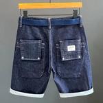 Shorts jeans finos para homens, gráfico de carga com texto, jeans curtos, calças para homens, jeans populares, designer de cowboy, frete grátis, novo, xxxl