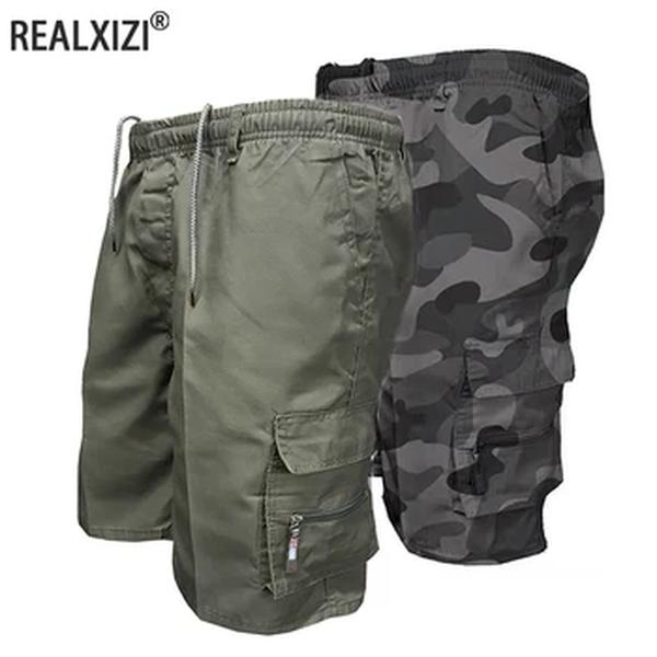 Shorts táticos militares masculinos, shorts casuais soltos, multi bolso, moletom de corrida ao ar livre, calça de caminhada, verão