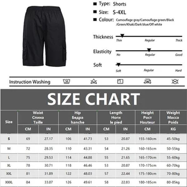Shorts táticos militares masculinos, shorts casuais soltos, multi bolso, moletom de corrida ao ar livre, calça de caminhada, verão