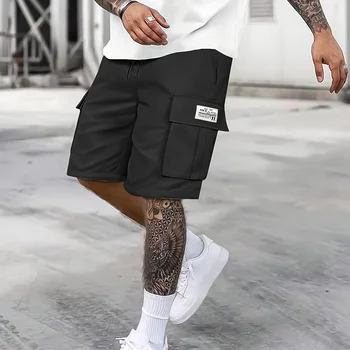 Shorts de carga casual masculino com bolso, verão, ao ar livre