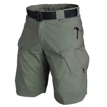 Shorts táticos masculinos com bolsos múltiplos, shorts de carga duráveis casuais, impermeáveis para caminhadas ao ar livre e trekking
