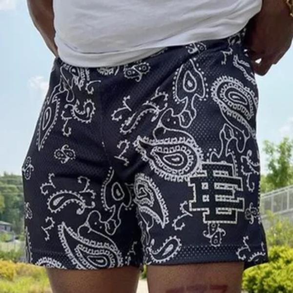 Calções de basquetebol americano masculino, desportiva casual, secagem rápida, respirável, solta, calças de quarto, nova