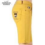 Novo verão masculino amarelo jeans shorts negócio casual moda estiramento 98% algodão 2% elastano calças masculinas em linha reta solto qualidade superior