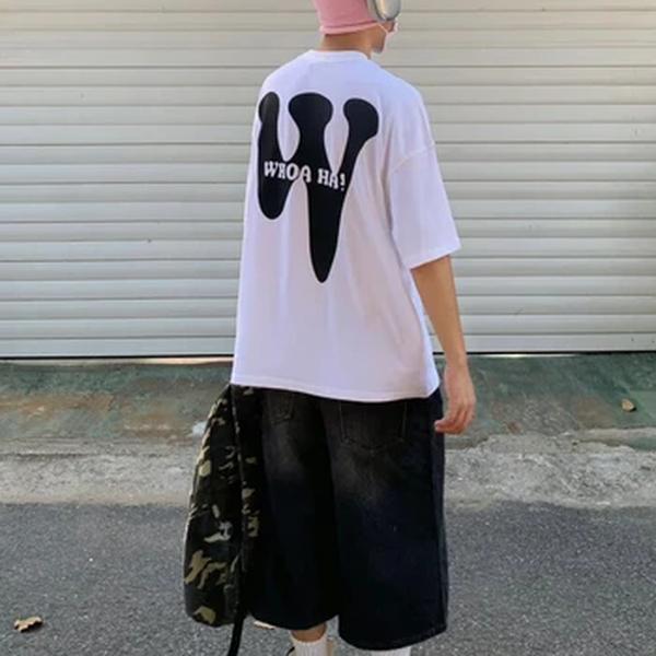 ReddaChic-Calça jeans larga larga de cintura baixa masculina, calça curta jeans folgada, Harajuku retrô Y2K Hip Hop, casual