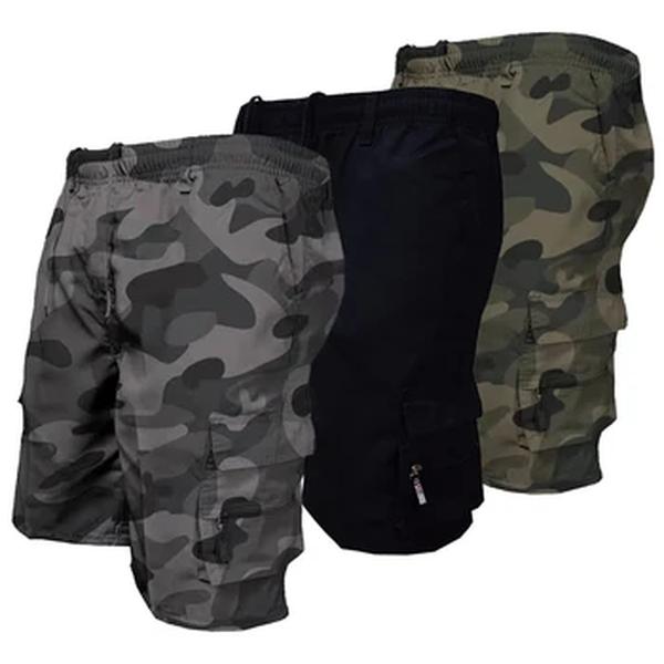 Shorts táticos militares masculinos, shorts de carga, vários bolsos, calças cortadas, esportes, caminhada, calças de 5 pontos, macacão casual, verão