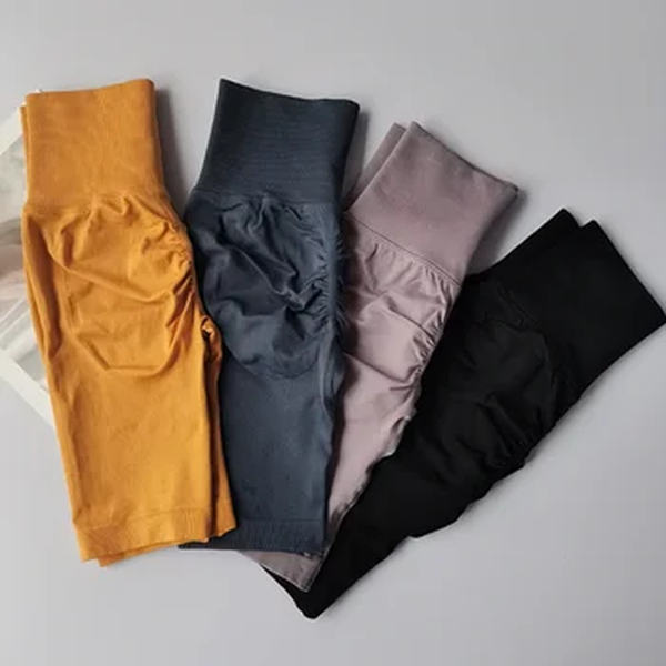 Shorts sem costura de cintura alta para mulheres, shorts de treino sexy booty tummy control, leggings de ginástica, shorts de corrida respiráveis verão