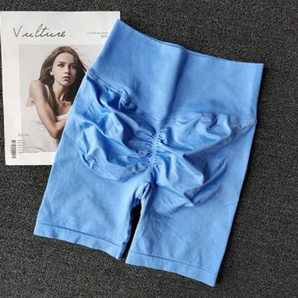 Shorts sem costura de cintura alta para mulheres, shorts de treino sexy booty tummy control, leggings de ginástica, shorts de corrida respiráveis verão