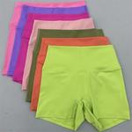 Cintura alta esportes shorts para mulheres, leggings de ioga, fitness, corrida, ciclismo, apertado, macio