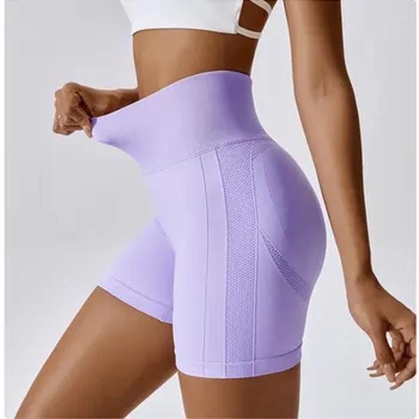 Shorts esportivos sem costura para mulheres, leggings de cintura alta, para ciclismo, jogging, fitness, academia, ioga e academia
