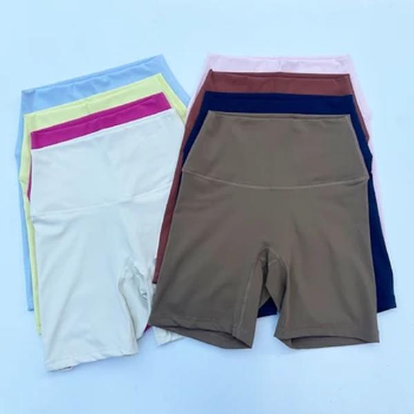 Shorts de Yoga de Cintura Alta para Mulheres Slim Fit, Butt Lift, Ginásio Correndo, Shorts de Nylon Elástico Alto