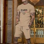 Conjunto de t-shirt e shorts de manga curta, conjunto fitness cotidiano elegante, novo, verão, 2 peças, 2022