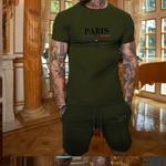 Conjunto de t-shirt e shorts de manga curta, conjunto fitness cotidiano elegante, novo, verão, 2 peças, 2022