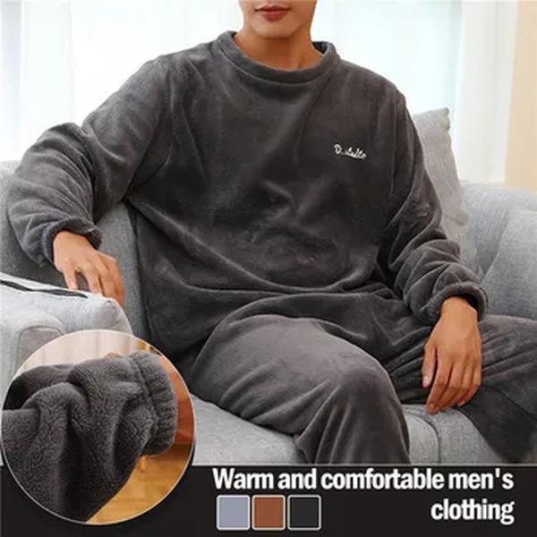 Pijama de flanela quente masculino, roupa masculina casual, pijama de inverno, roupas de casa, pijama novo, tamanho grande, 2023