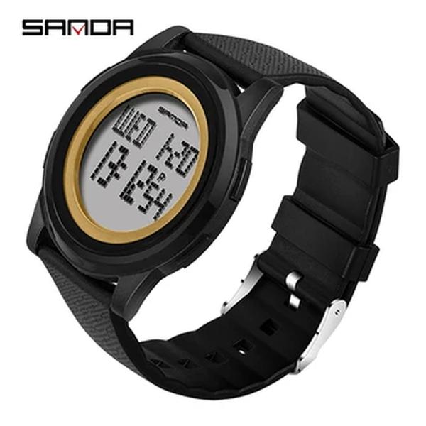 Moda 9mm super fino sanda esporte relógio masculino marca de luxo eletrônico led digital relógios de pulso para masculino relógio relogio masculino