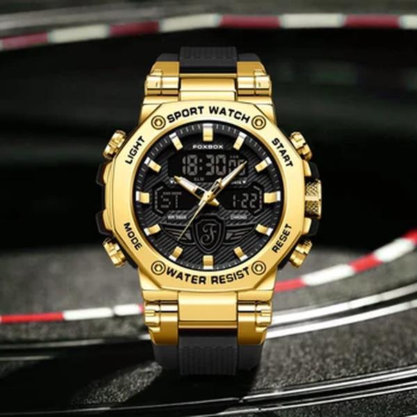 Lige relógio esportivo masculino, digital, à prova de choque, à prova d'água, dual, led, com alarme, para jovens, vogue