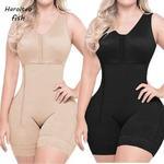Side Zipper Body Shaper para mulheres, Faja Bodysuit, top espartilho, Bustier, cintas colombianas originais, pós-parto Slim Shapewear, roupa interior feminina