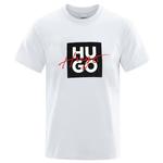 Hugo Print camiseta de manga curta para homens e mulheres, camiseta designer extragrande, gola redonda, algodão, marca de luxo, venda quente