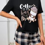Pijama feminino confortável de três peças, casual para casa, shorts de manga curta, calças compridas, novo estilo