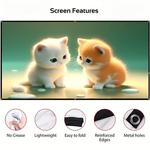 Tela portátil do projetor do Home Theater Cortina de projetor ao ar livre Pano dobrável, Full HD, Experiência 4K