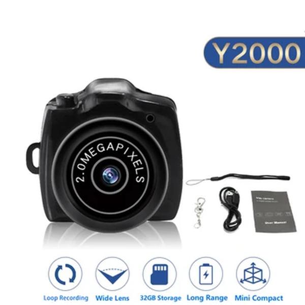 Y2000 Mini Camera Vídeo HD, Gravador de Áudio, Webcam, Monitoramento de Voz, Filmadora, Esporte ao ar livre, Micro Cam DV com Microfone