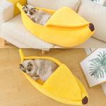 Gato de banana cama casa engraçado bonito aconchegante gato esteira camas quente durável portátil pet cesta canil cão almofada suprimentos gato multicolorido