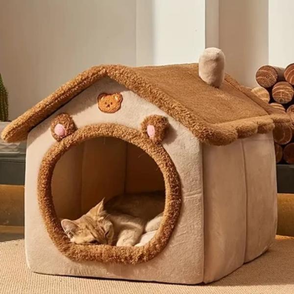 Casa de estimação dobrável para cães extra pequenos, casa lavável do gato, caverna do filhote, sofá-cama, cama removível