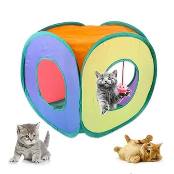 Fun Cat Túneis Dentro Dobrável Cubo Tenda, Kitten Toy House, Interessante Pet Tunnel, Cão pequeno jogando treinamento