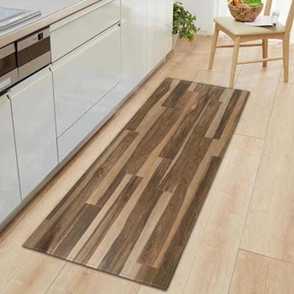 Modern Grain Wood Print Kitchen Floor Mat, Casa de Entrada Capacho, Home Living Room Quarto, Tapete Tatami Floor Decor, Tapete de banho