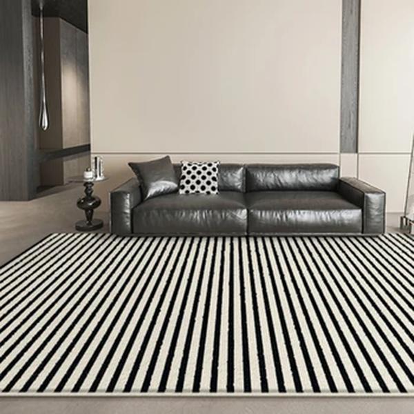 Nordic Retro Living Room Decoração Xadrez Tapete Preto e Branco Tapete De Pelúcia Macio Tapetes para Quarto Luxury Study Floor Mat