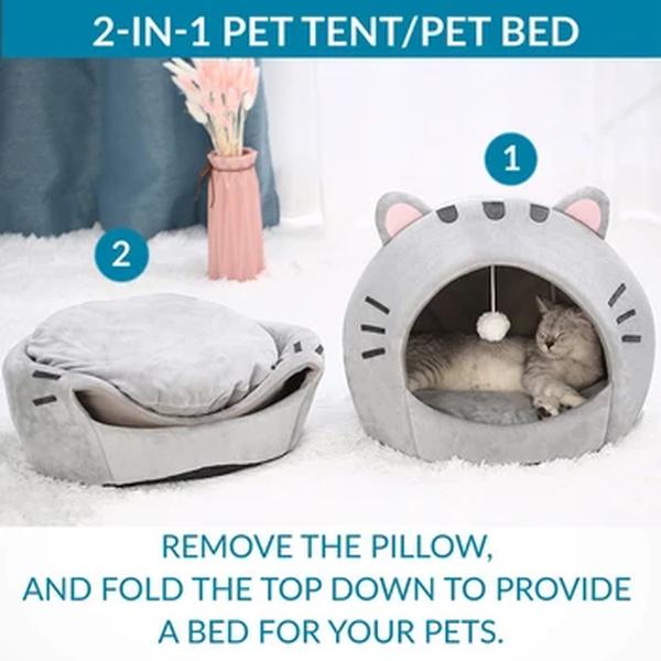 Super Cat Bed Warm Pet House Kitten Cave Cushion Cat House Warm Sleeping Dog Basket Tent Small Dog Mat Suprimentos Cama para gatos